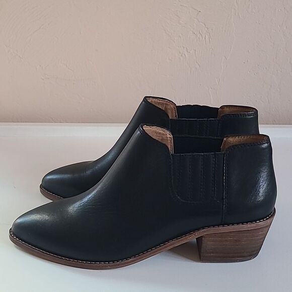 Madewell Sonia Low Leather Chelsea Booties Black Size 7 - Picture 4 of 14